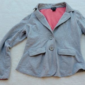 Wet Seal Gray Coral Knit Jacket Blazer Soft SZ Med